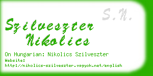 szilveszter nikolics business card